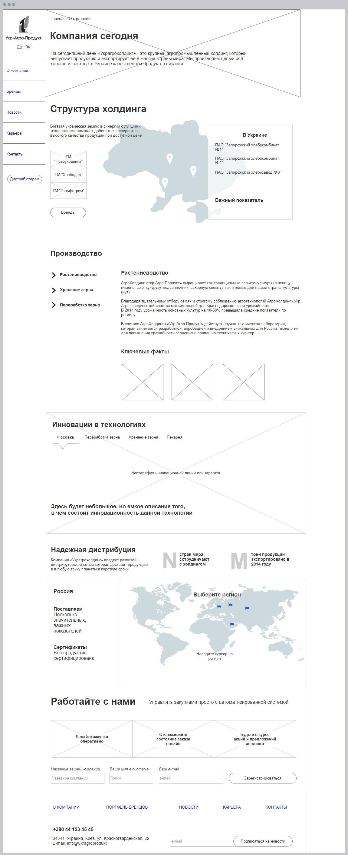 Прототип корпоративного сайта компании Украгропродукт | проекты Evergreen 11
